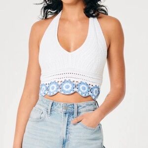 Hollister | Boho Inspired Crochet Halter Top - Festival - Coastal - Bohemian